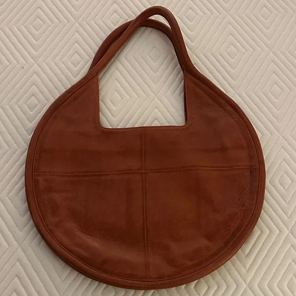 Anthropologie Tan Leather Shoulder Bag - Picture 1 of 8